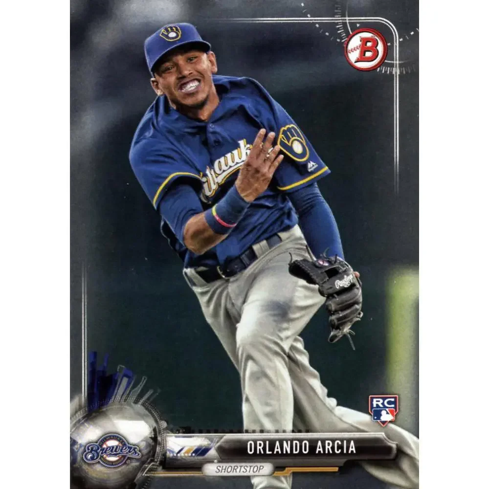 2017 Bowman Orlando ArciaÂ  RC # 41 Milwaukee Brewers